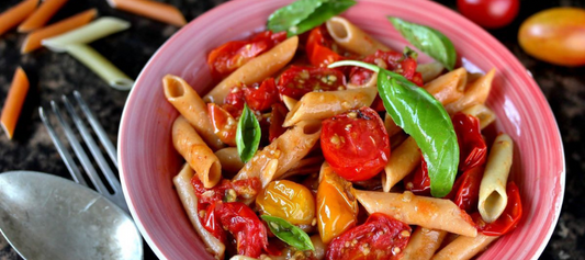 Pasta con pomodorini confit