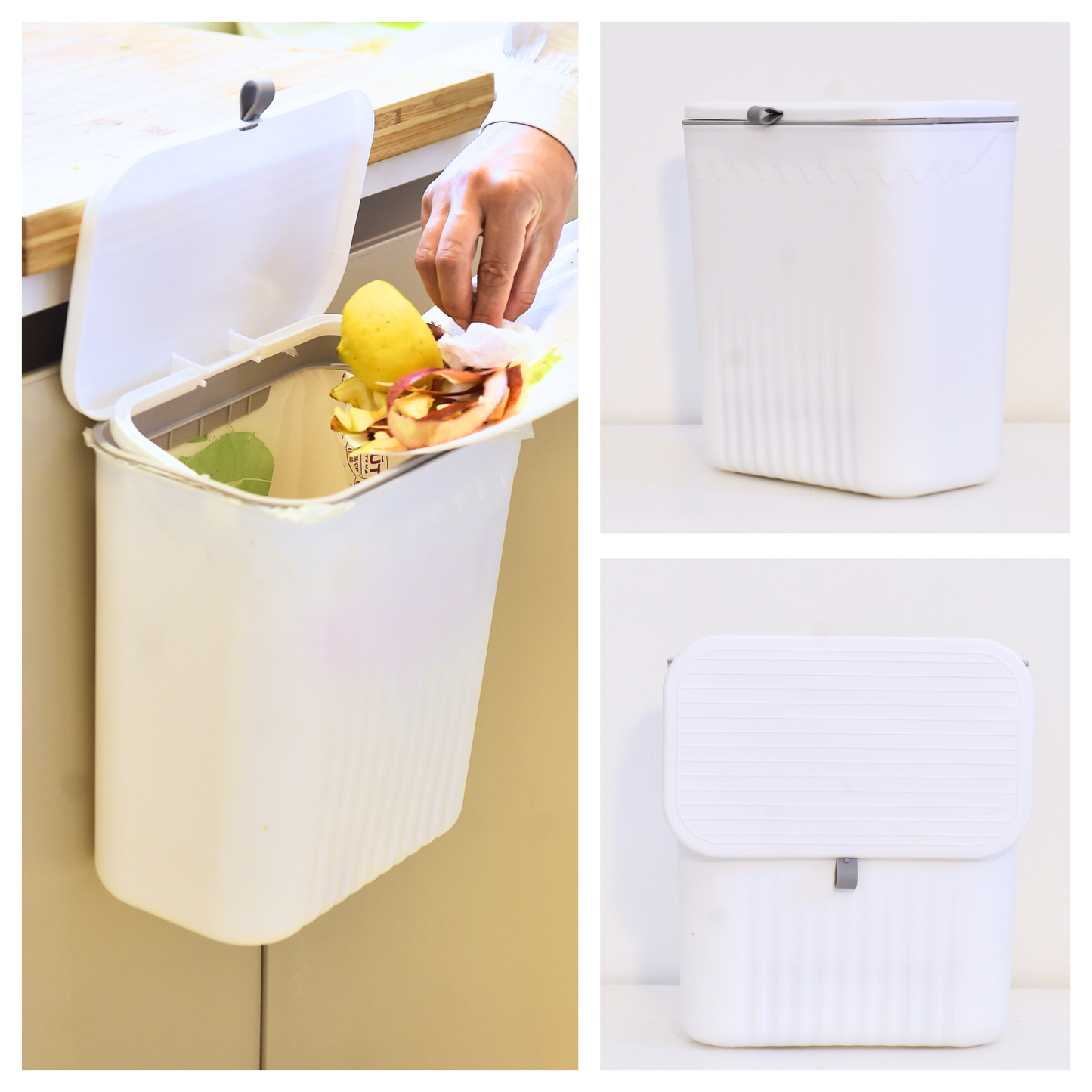 Pattumiera da appendere anta e sottolavello - coperchio scorrevole - Cestino Umido 12 Litri per spazzatura