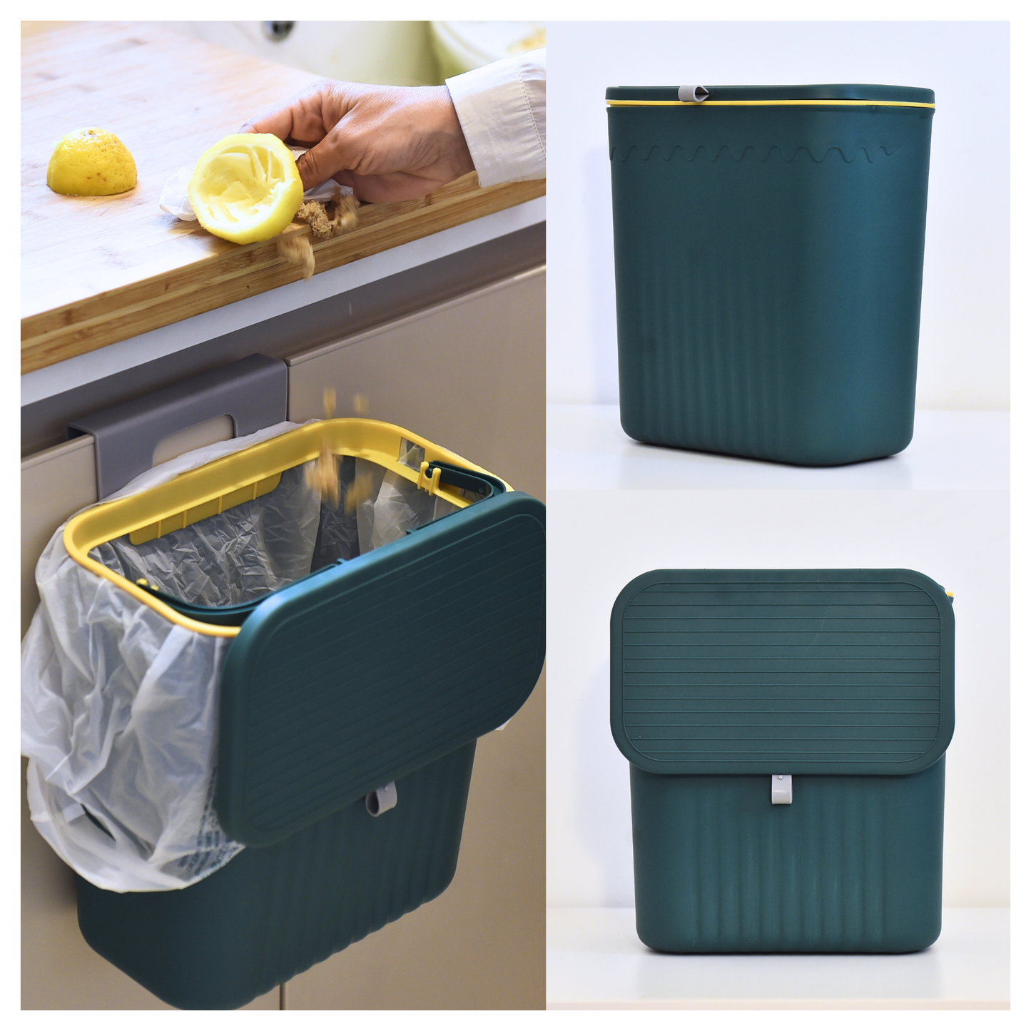 Pattumiera da appendere anta e sottolavello - coperchio scorrevole - Cestino Umido 12 Litri per spazzatura